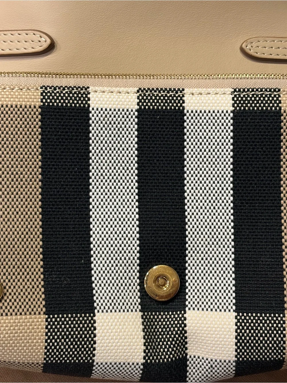 Burberry Tan Check Crossbody with Leather Strap